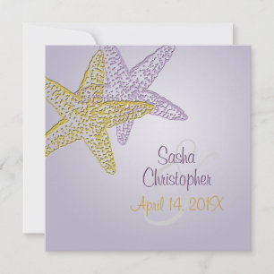 Invitation Invitations/DO-IT-YOURSELF d'étoiles de mer violet