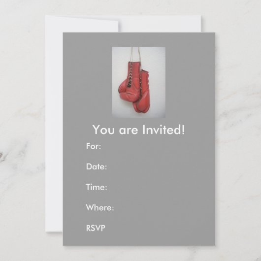 Invitation Invitations, gants de boxe (Devant)