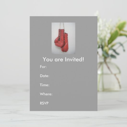 Invitation Invitations, gants de boxe (Debout devant)