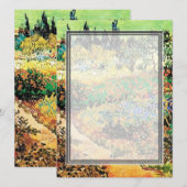 Invitation Invitations. Jardin fleuri avec chemin (Devant / Derrière)