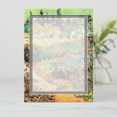 Invitation Invitations. Jardin fleuri avec chemin (Debout devant)