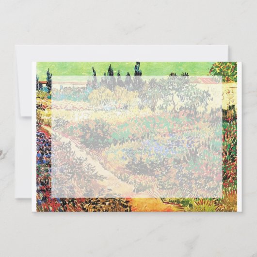 Invitation Invitations. Jardin fleuri avec chemin (Devant)