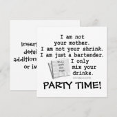 Invitation, Invitations - JE SUIS BARMAN (Devant / Derrière)