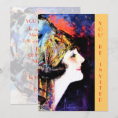 Invitation Invitations, martha mansfield, stock d'or métalliq (Devant / Derrière)