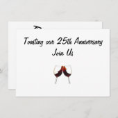 Invitation INVITÉ À FÊTER NOTRE "25e ANNIVERSAIRE" (Devant / Derrière)