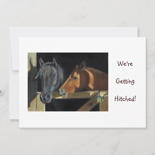 Invitation INVITE AU MARIAGE : CHEVAUX, Occidental : PASTEL (Devant)