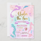 Invitation Invité d'anniversaire Pastel mermaid (Devant)