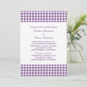 Invitation Invite de mariage de Houndstooth violet (Debout devant)