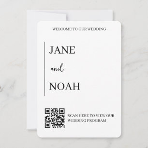 Invitation Invite de mariage esthétique minimale avec code QR