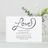 Invitation Invite de mariage moderne - Simple noir blanc (Debout devant)