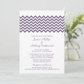 Invitation Invite de mariage Purple Simple Chevron (Debout devant)