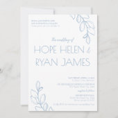 Invitation Invite de mariage simple bleu clair (Devant)