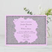 Invitation Invite de mariage Tourbillonnant rose pâle et gris (Debout devant)