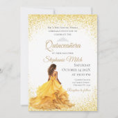 Invitation Invité de Quinceanera Jaune (Devant)