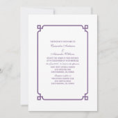 Invitation Invite Mariage Chic Purple Deco (Devant)