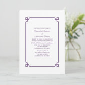 Invitation Invite Mariage Chic Purple Deco (Debout devant)