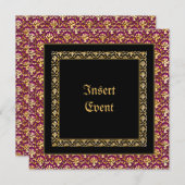 Invitation Invite plat elegant party customizable (Devant / Derrière)