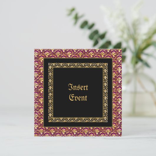 Invitation Invite plat elegant party customizable (Debout devant)