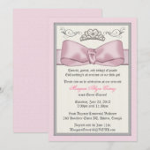 Invitation Invite rose de princesse Bowed (Devant / Derrière)