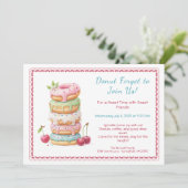 Invitation Invite to a Sweet Donut Party Colorful Celebration (Debout devant)