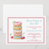 Invitation Invite to a Sweet Donut Party Colorful Celebration (Devant / Derrière)