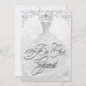 Invitation Invitée Princesse Blanc Argenté Douce 16 Fête (Dos)