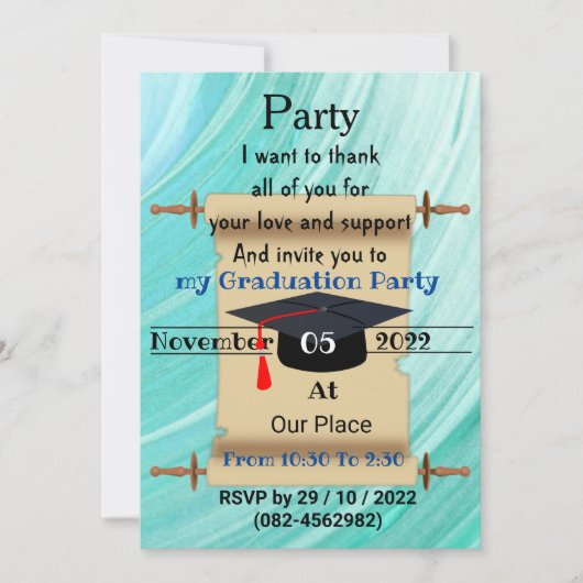 Invitation Inviter à une fête de diplômés (Devant)