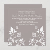 Invitation Inviter Mariage Floral de papillon ivoire (Devant / Derrière)