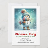 Invitation Inviting funny snowman invite holiday editable (Devant)