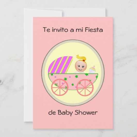 Invitation Invito de Te par baby shower de la fiesta De de MI (Devant)