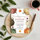 Invitation Invitons à rendre grâce Dîner Citrouille