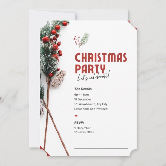 Invitation Invitons l'invitation de Noël (Dos)