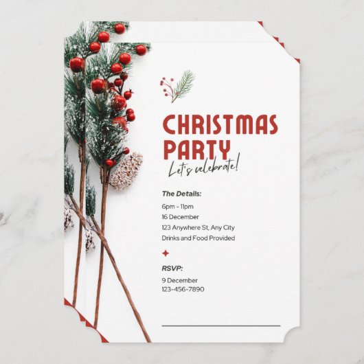 Invitation Invitons l'invitation de Noël (Devant / Derrière)