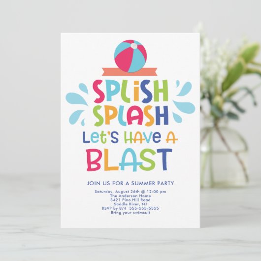 Invitation Invitons Une Fête De Blast Pool (Debout devant)