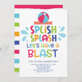 Invitation Invitons Une Fête De Blast Pool (Devant / Derrière)