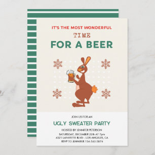 Invitation Invocation de fête de chandail moche Funny Beer Pu