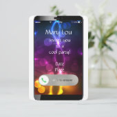 Invitation iPhone avec Arrière - plan personnalisé (Debout devant)