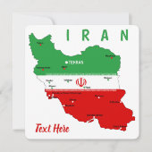 Invitation Iran Map with Flag and Emblem (Devant)