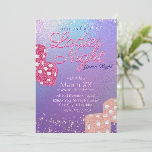 Invitation Iridescendre Ladies Night Jight Dice (Debout devant)
