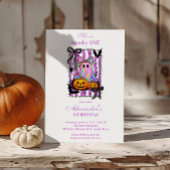 Invitation Iridescent Ghost Coquette Bow Spooky One