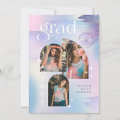 Invitation Iridescent Pastel Watercolor Starry 3 Photo Grad (Devant)
