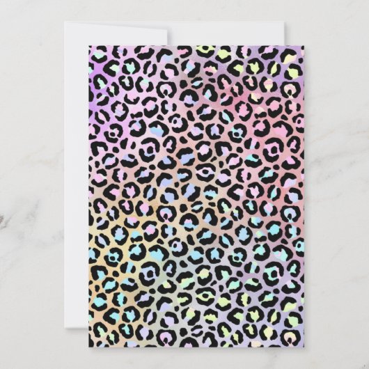Invitation Iridescente Arc-en-ciel Leopard rose 40e anniversa (Dos)