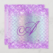 Invitation Iridescente Arc-en-ciel Shimmer Sirène échelles An (Devant / Derrière)