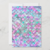 Invitation Iridescente Argent Sirène Échelle Cadres Anniversa (Dos)