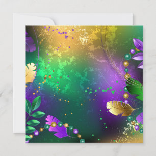 Invitation Iridescente mardi gras arrière - plan avec perles