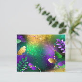 Invitation Iridescente mardi gras arrière - plan avec perles (Debout devant)