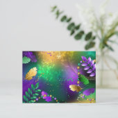 Invitation Iridescente mardi gras arrière - plan avec perles (Debout devant)