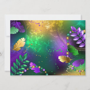 Invitation Iridescente mardi gras arrière - plan avec perles
