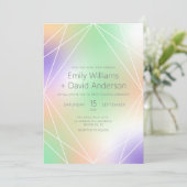 Invitation Iridescente Pastel Diamond Inspiré Moderne (Debout devant)
