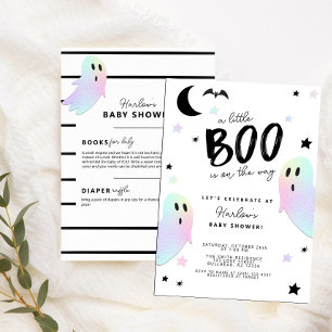 Invitation Iridescente Pastel Little Boo Halloween Baby showe